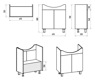 Напольная тумба под раковину Misty Изео 70см белый